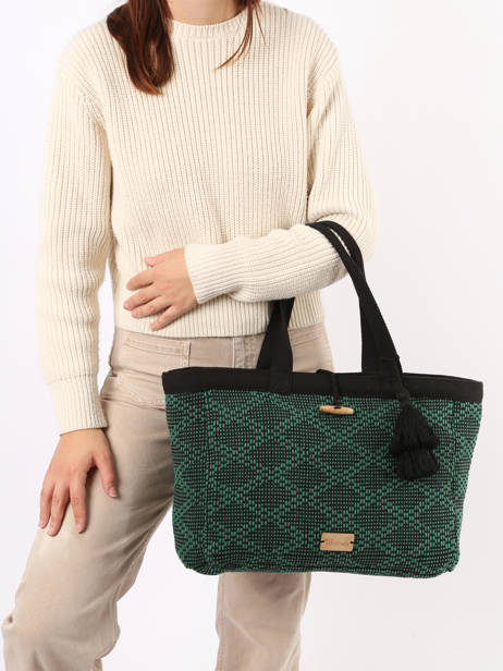 Sac PortÃ© Ã©paule Oeillet Coton Woomen Vert oeillet WOEI04 vue secondaire 1