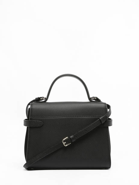 Sac BandouliÃ¨re M Double Rabat Emilie Cuir Le tanneur Noir emily TEMI1013 vue secondaire 4