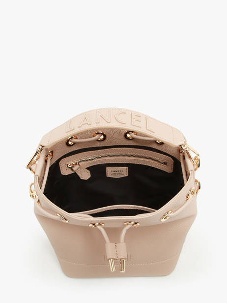 Small Leather Bucket Bag Ninon Lancel Beige ninon A10922 other view 4