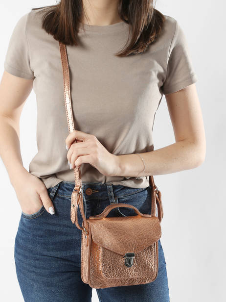 Sac BandouliÃ¨re Mademoiselle George Xs Cuir Paul marius Rose vintage GEORGEXS vue secondaire 1
