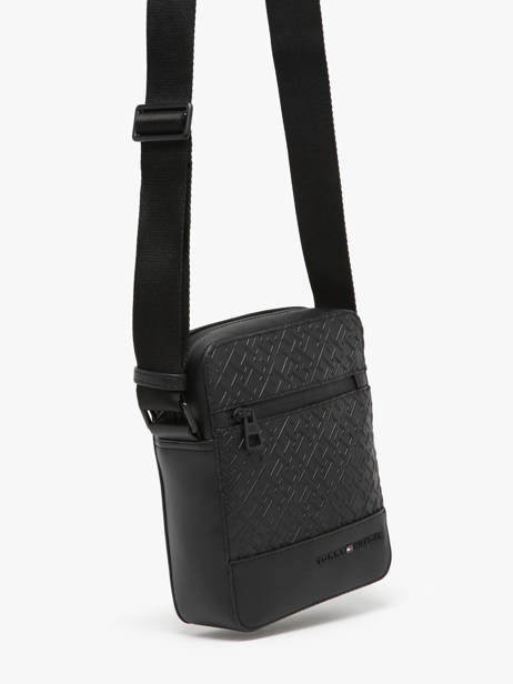 Sac BandouliÃ¨re Tommy hilfiger Noir monogram AM12677 vue secondaire 2