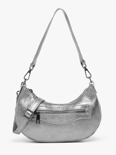 Sac PortÃ© Ã©paule Nine Cuir Milano Argent nine NI24061