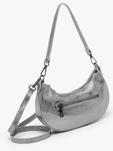 Sac PortÃ© Ã©paule Nine Cuir Milano Argent nine NI24061 vue secondaire 2