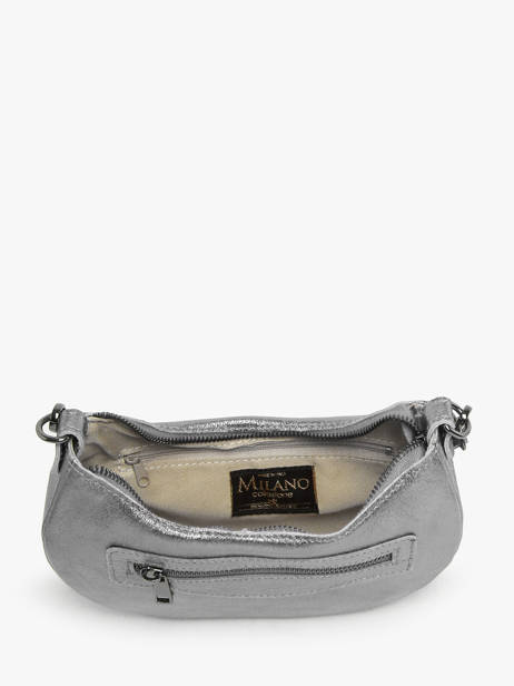 Sac PortÃ© Ã©paule Nine Cuir Milano Argent nine NI24061 vue secondaire 3
