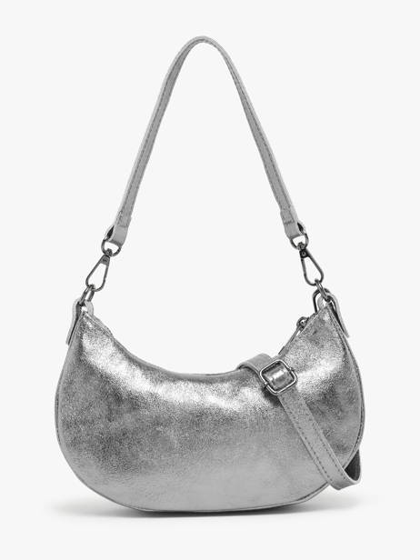 Sac PortÃ© Ã©paule Nine Cuir Milano Argent nine NI24061 vue secondaire 4