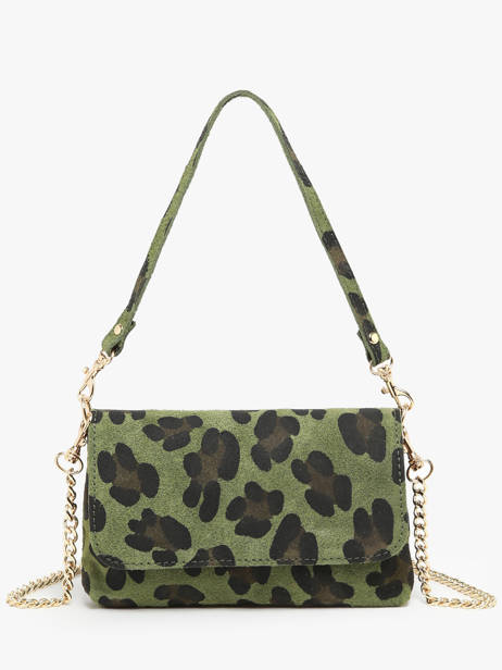 Sac BandouliÃ¨re Velvet Leopardo Cuir Milano Vert velvet leopardo VL24063
