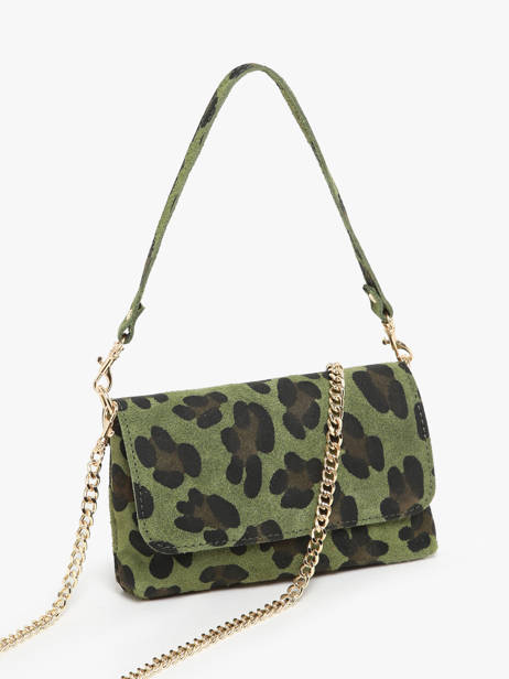 Sac BandouliÃ¨re Velvet Leopardo Cuir Milano Vert velvet leopardo VL24063 vue secondaire 2