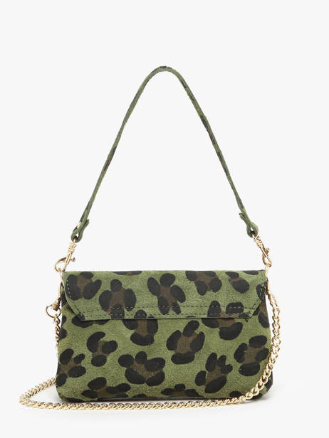 Sac BandouliÃ¨re Velvet Leopardo Cuir Milano Vert velvet leopardo VL24063 vue secondaire 4