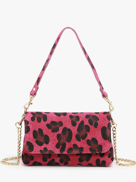 Sac BandouliÃ¨re Velvet Leopardo Cuir Milano Rose velvet leopardo VL24063