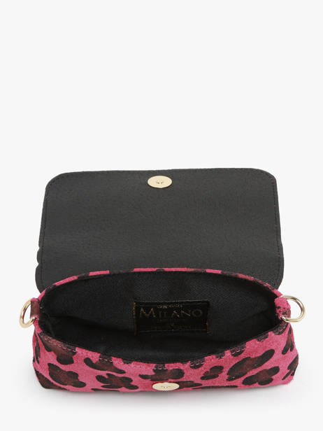 Sac BandouliÃ¨re Velvet Leopardo Cuir Milano Rose velvet leopardo VL24063 vue secondaire 3