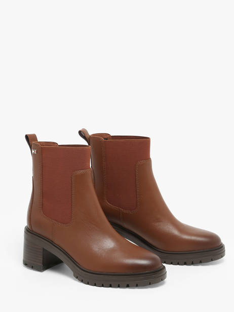Bottines Ã  Talon En Cuir Tommy hilfiger Marron women 8163GPK vue secondaire 2