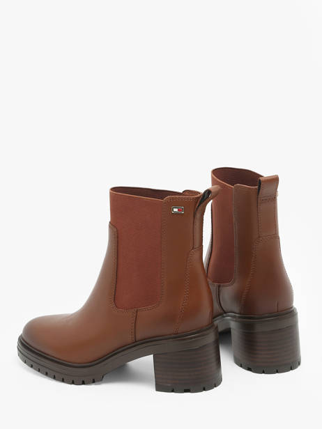 Bottines Ã  Talon En Cuir Tommy hilfiger Marron women 8163GPK vue secondaire 3