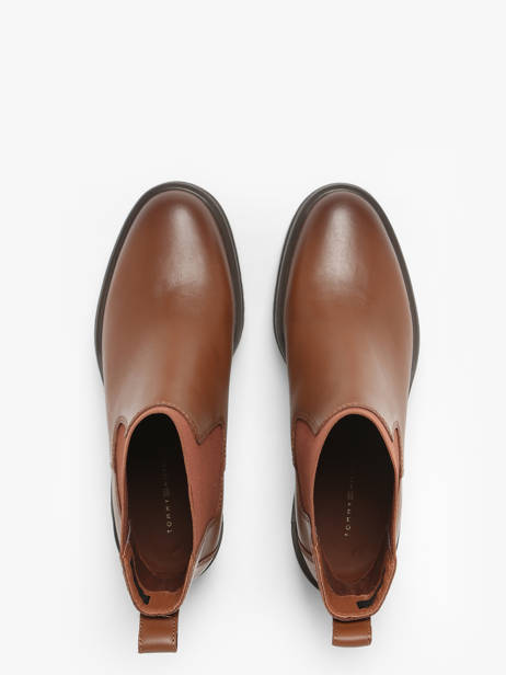 Bottines Ã  Talon En Cuir Tommy hilfiger Marron women 8163GPK vue secondaire 4