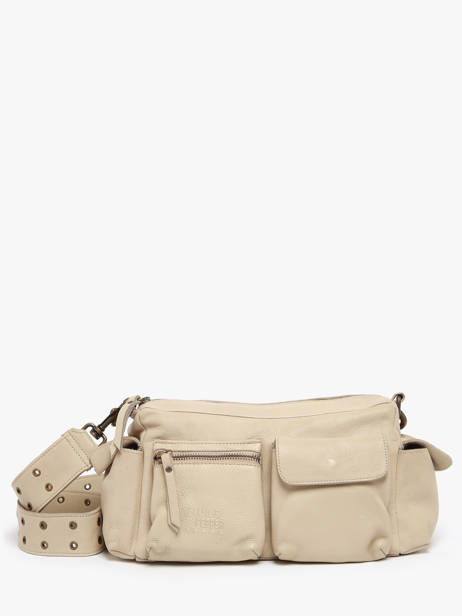 Sac BandouliÃ¨re Cargo Cuir Basilic pepper Beige cargo BCAR01
