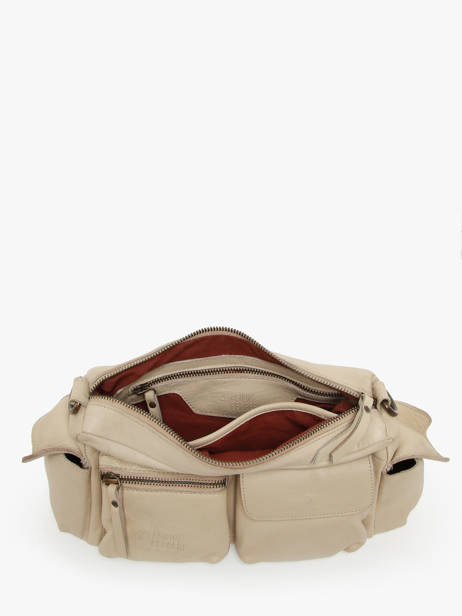 Sac BandouliÃ¨re Cargo Cuir Basilic pepper Beige cargo BCAR01 vue secondaire 3