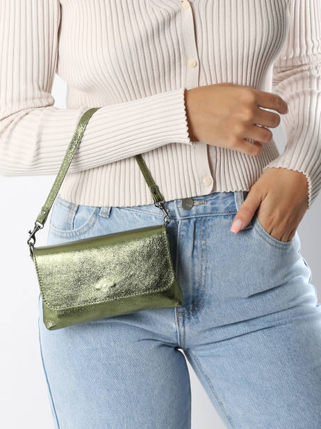 Sac BandouliÃ¨re Nine Cuir Milano Vert nine NI24063 vue secondaire 1