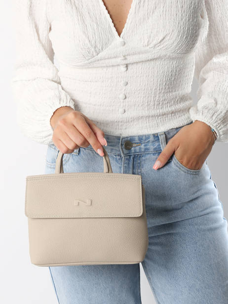 Sac BandouliÃ¨re Calie Cuir Nathan baume Beige nathan 19 vue secondaire 1