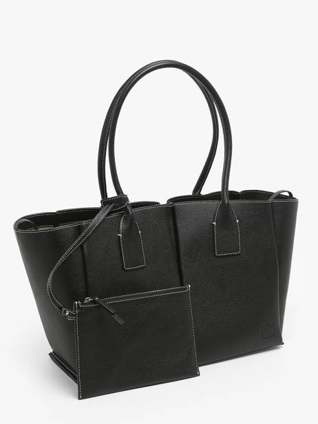 Sac PortÃ© Ã©paule Elena Cuir Le tanneur Noir elena TELE1670 vue secondaire 2