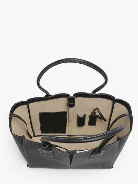 Sac PortÃ© Ã©paule Elena Cuir Le tanneur Noir elena TELE1670 vue secondaire 3