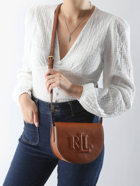 Sac BandouliÃ¨re Anstey Cuir Lauren ralph lauren Marron anstey 31950130 vue secondaire 1