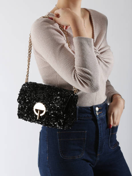 Moyen Sac BandouliÃ¨re Moon Ã  Sequins Vanessa bruno Noir moon 39V40533 vue secondaire 1