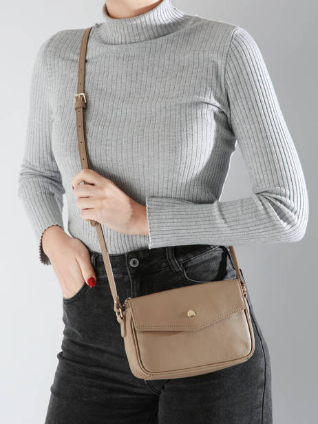 Sac BandouliÃ¨re Luna Cuir Hexagona Marron luna 6820083 vue secondaire 1