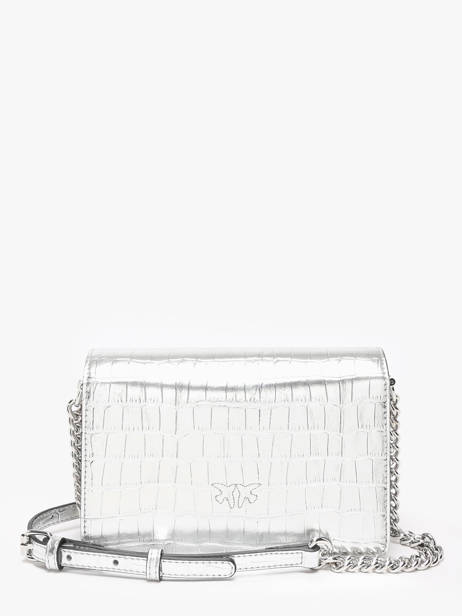 Sac BandouliÃ¨re Love Bag Icon Cuir Pinko Argent love bag icon A1W5 vue secondaire 4