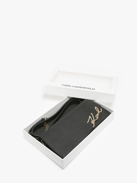 Sac BandouliÃ¨re K Signature Cuir Karl lagerfeld Noir k signature A1W32068 vue secondaire 1