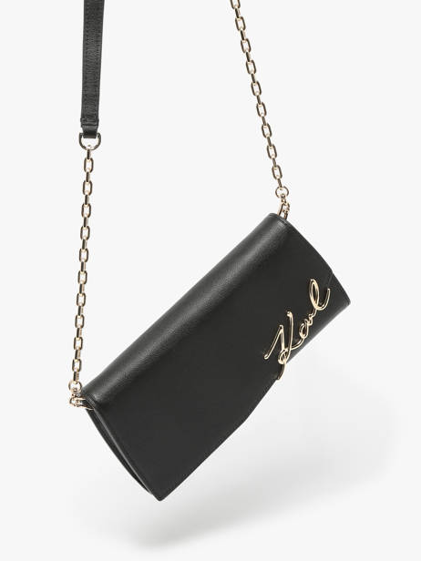 Sac BandouliÃ¨re K Signature Cuir Karl lagerfeld Noir k signature A1W32068 vue secondaire 2
