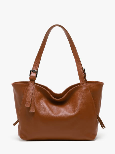 Sac PortÃ© Ã©paule Caviar Cuir Milano Marron caviar CA24065