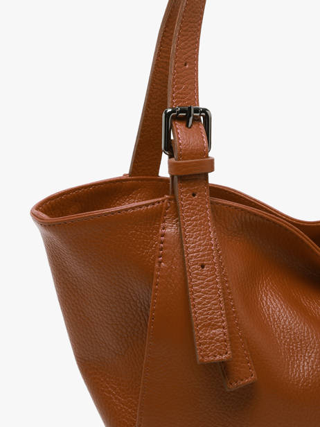 Sac PortÃ© Ã©paule Caviar Cuir Milano Marron caviar CA24065 vue secondaire 2