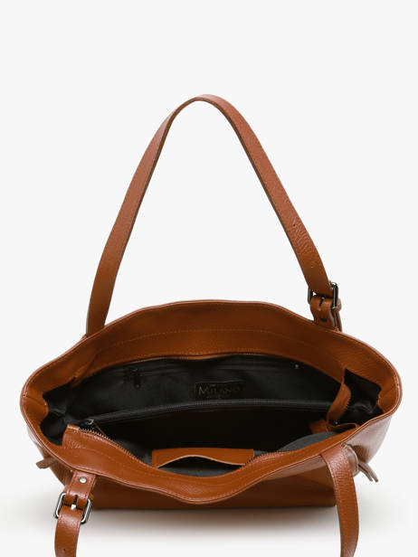 Sac PortÃ© Ã©paule Caviar Cuir Milano Marron caviar CA24065 vue secondaire 3