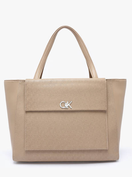 Sac PortÃ© Ã©paule Ck Medium Calvin klein jeans Beige ck medium K613136