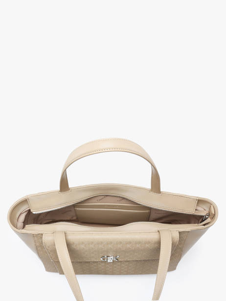 Sac PortÃ© Ã©paule Ck Medium Calvin klein jeans Beige ck medium K613136 vue secondaire 3