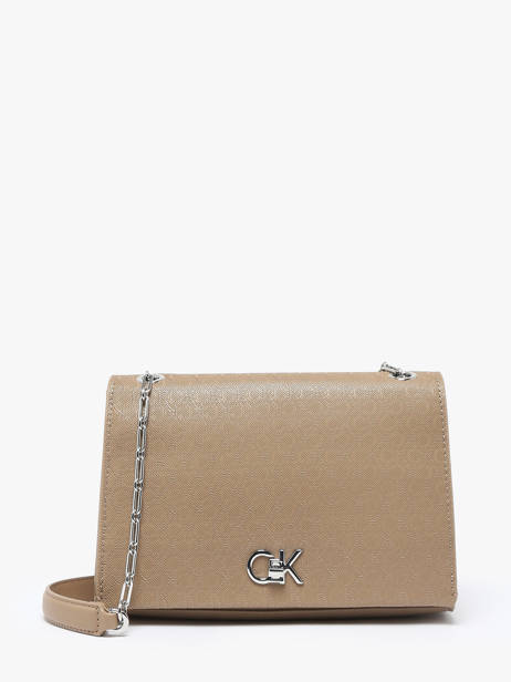 Sac BandouliÃ¨re Ck Medium Calvin klein jeans Beige ck medium K613138