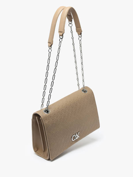 Sac BandouliÃ¨re Ck Medium Calvin klein jeans Beige ck medium K613138 vue secondaire 2