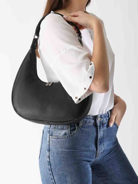 Sac PortÃ© Ã©paule Caviar Cuir Milano Noir caviar CA24121 vue secondaire 1