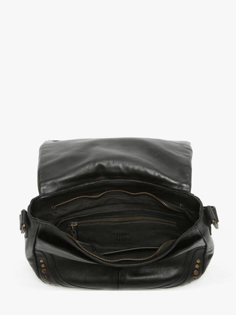 Sac BandouliÃ¨re Glam Eyelet Cuir Basilic pepper Noir glam eyelet BGLE44 vue secondaire 3