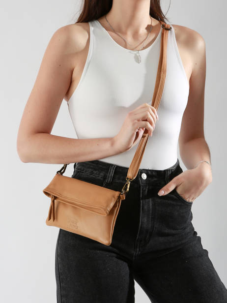 Sac BandouliÃ¨re Cow Cuir Basilic pepper Marron cow BCOW75 vue secondaire 1