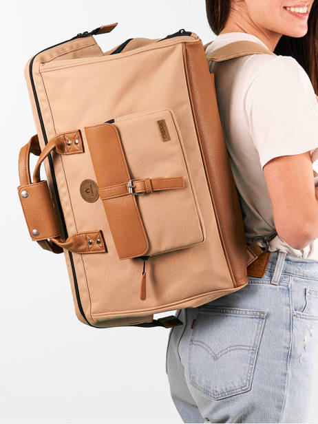 Cabin Duffle Bag Backpack Travel Cabaia Beige travel DUFFV2 other view 1