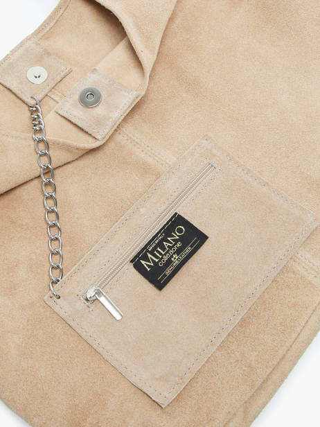 Sac PortÃ© Ã©paule Velvet Cuir Milano Beige velvet VE24062B vue secondaire 3
