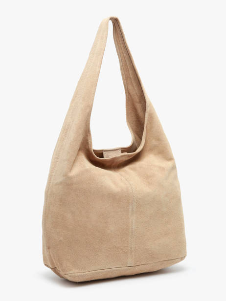 Sac PortÃ© Ã©paule Velvet Cuir Milano Beige velvet VE24062B vue secondaire 4