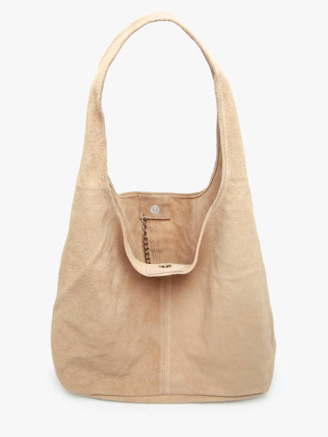 Sac PortÃ© Ã©paule Velvet Cuir Milano Beige velvet VE24062B vue secondaire 5