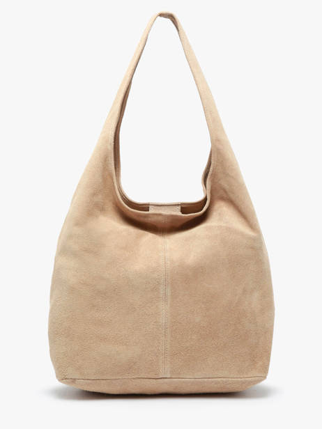 Sac PortÃ© Ã©paule Velvet Cuir Milano Beige velvet VE24062B vue secondaire 6