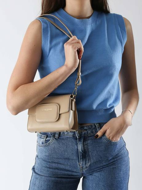 Sac BandouliÃ¨re Paris Pad Cuir Lancaster Beige paris pad 59 vue secondaire 1