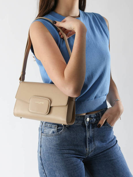 Sac BandouliÃ¨re Paris Pad Cuir Lancaster Beige paris pad 54 vue secondaire 1