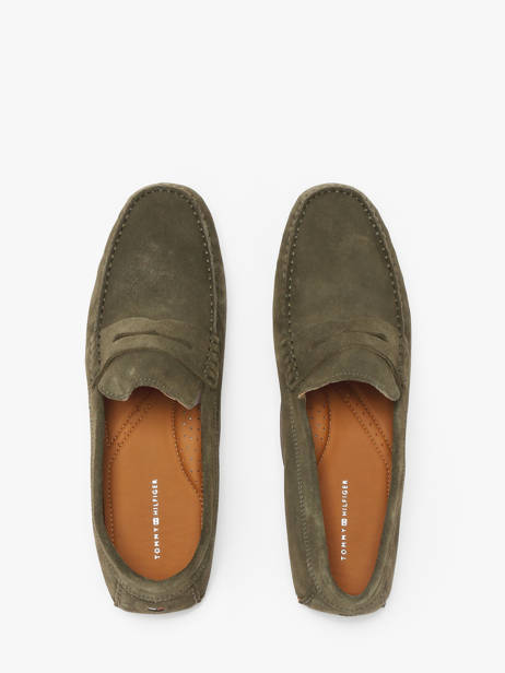 Mocassins En Cuir Tommy hilfiger Vert men 4998RBN vue secondaire 4