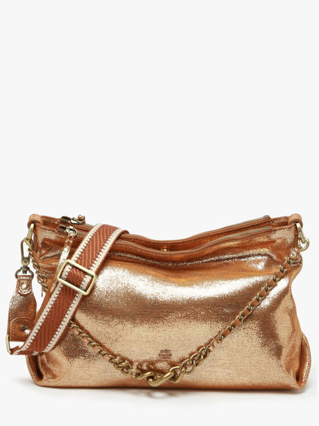 Sac BandouliÃ¨re Vintage Cuir Mila louise Marron vintage 3822RX