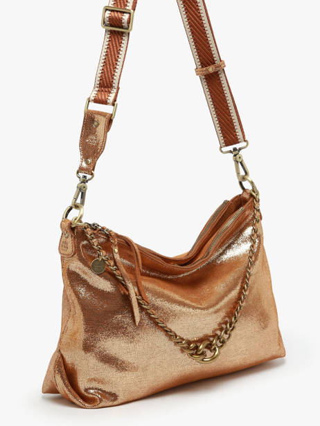 Sac BandouliÃ¨re Vintage Cuir Mila louise Marron vintage 3822RX vue secondaire 2