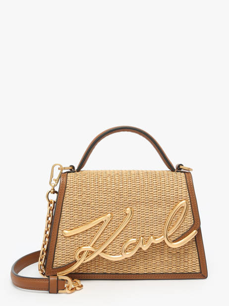 Sac BandouliÃ¨re K Signature Raphia Karl lagerfeld Beige k signature A2W30009